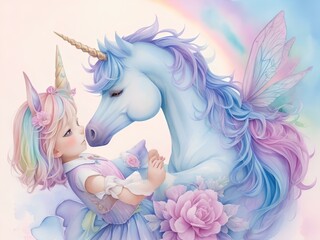 Obraz na płótnie Canvas beautiful unicorns, created by ai generated