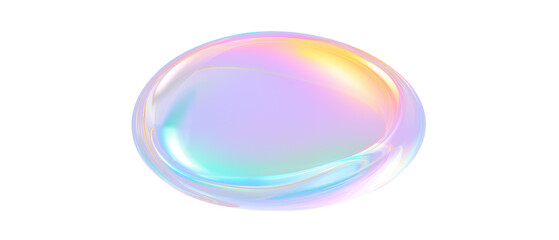 Iridescent soap bubble on multicolored