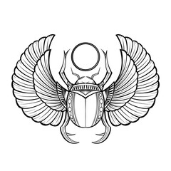The ancient insects in the Egyptian pyramids have specific names Scarab Egyptian art - obrazy, fototapety, plakaty