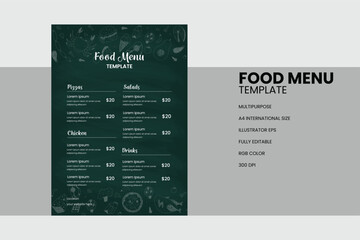 Vector restaurant food menu design template