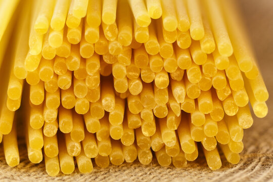 Pasta view of dy authentic Italian spaghetti, cooking with cherry tomatoes