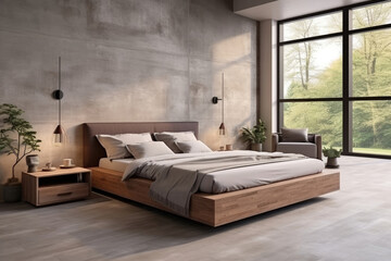 Modern minimalist bedroom interior design