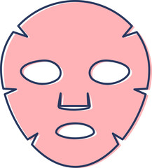Facial sheet mask linear icon