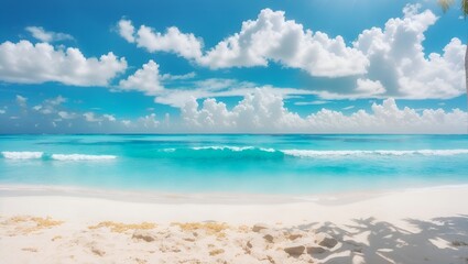 Obraz premium Island in Maldives, a colorful perfect, panoramic, natural landscape 