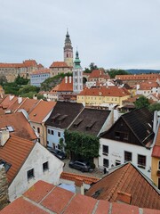 View of castle and houses in Cesky Krumlov, Czech Republic

