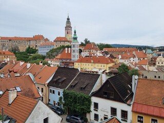 Fototapeta na wymiar View of castle and houses in Cesky Krumlov, Czech Republic 
