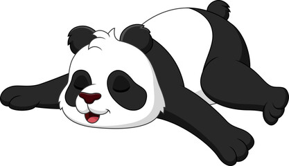 Cute panda mascot cartoon sleeping