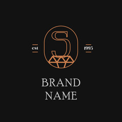 Luxury letter brand gold logo