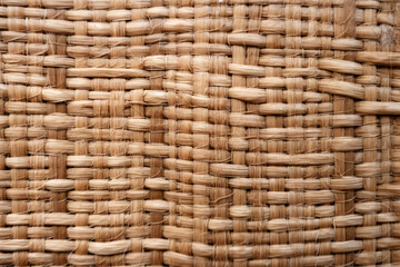 A Captivating Close-Up of the Intricate Texture of a Woven Seagrass Mat