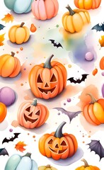 Watercolor halloween illustration.