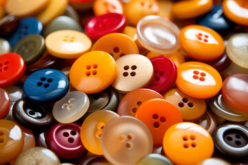 A Vibrant Array of Buttons Illuminated in Close-Up