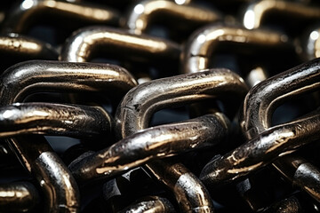 Captivating Close-Up of Intricate Metal Chains Sparkling in the Sunlight