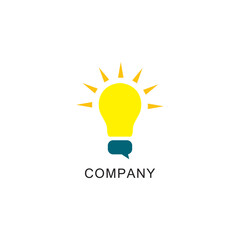 Fototapeta na wymiar Creative bulb think Logo, design, brand identity, icon, trademark, company logo, monogram editable
