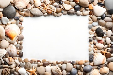 Fototapeta na wymiar frame made of seashells