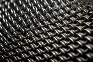 Intricate Patterns and Rugged Beauty: A Captivating Close-Up of Knurled Metal