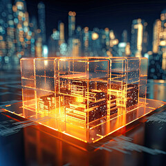 Abstract Cubic Techno Luminous Background,Glowing Cubes,abstraction,realms,technology background
