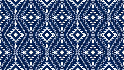 Tribal ornament. Seamless African pattern. Ethnic carpet with chevrons. Aztec style. Geometric mosaic on the tile, majolica. Ancient interior. Modern rug. Geo print on textile. 