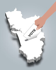 Goa election, casting vote for Goa, state of India - obrazy, fototapety, plakaty