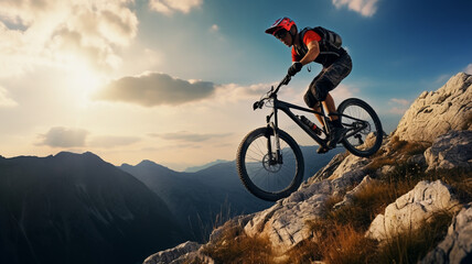 mountain biker riding a bike