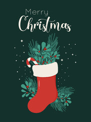 Christmas greeting poster. The poster is great for books, brochures, flyers, and advertising poster templates. It is a vector illustration.