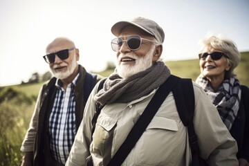 shot of a nature guide leading a senior couple on an adventure in the countryside