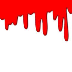 Red colorful dripping splatter, Color splash or Dropping Background. red paint splash isolated.