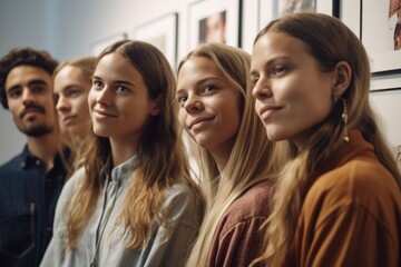 Obraz premium cropped shot of a group of friends at an exhibition