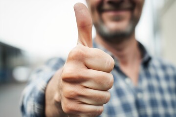 cropped shot of an unrecognizable man gesturing thumbs up