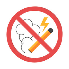 No vaping icon, vector sign of burning cigar