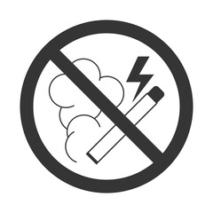 No vaping icon, vector sign of burning cigarette