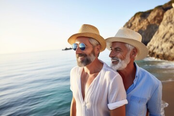 shot of a gay couple on vacation