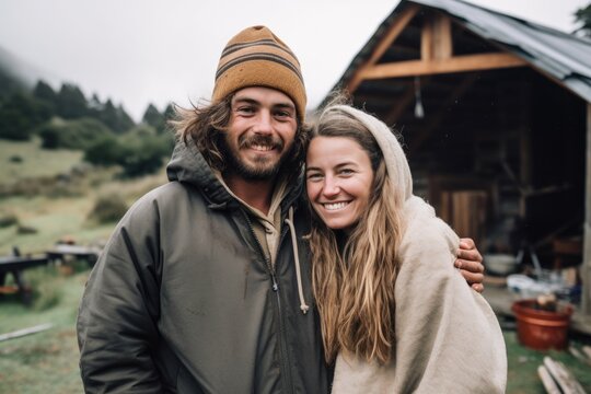 shot of a young couple living off-grid