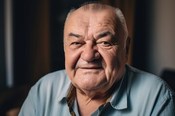Obraz premium a senior man smiling while looking at the camera