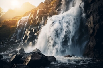 A mountain waterfall