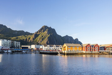 View of the port of Svolvær,Nordland county,Norway
