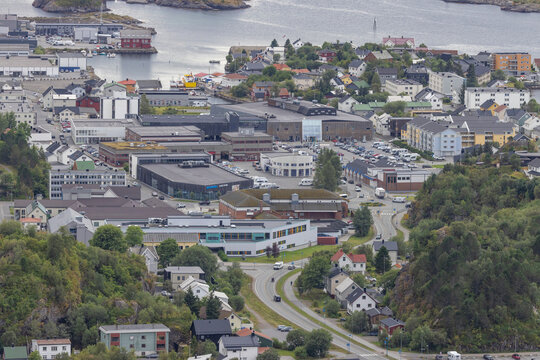 View of Svolvaer seen from Heia, Svolvær, Nordland county, Norway