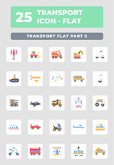 Transportation vehicle flat style icon design