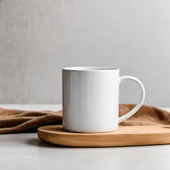 Obraz na płótnie Canvas A clean and simple mockup featuring a minimalistic-style mug, perfect for showcasing your designs