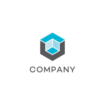 Geometric box Logo, design, brand identity, icon, trademark, company logo, monogram editable