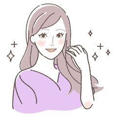 女性の笑顔のイラスト