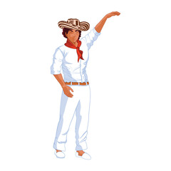 Vector Men Latin american Character isolated illustration