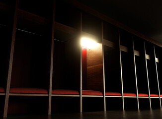 Isolated Spotlight Dark Locker Room