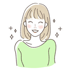 女性の笑顔のイラスト