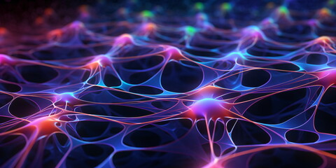 Network connection structure. Futuristic colorful background with connecting dots and lines