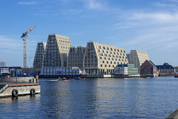 modern scandinavian residential architecture is being constructed on the paper island