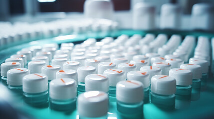 Obraz premium Establishment's Bottling Line for Vaccine or Medication Production