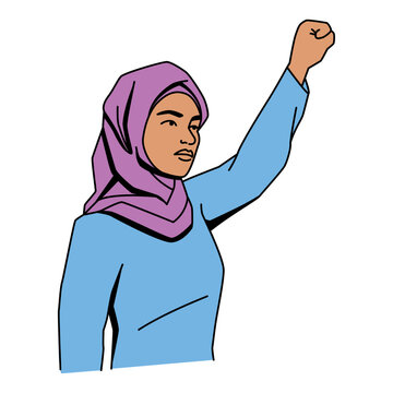 Vector Cartoon Protester Person Character Isolated Illustration