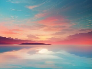 Naklejka na ściany i meble Sunset background behind the sea