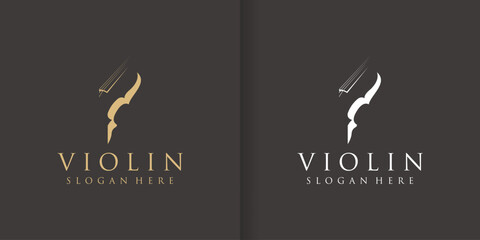 Abstract violin musical instrument vector logo