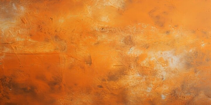 vibrant orange painted surface with playful scratches, solarization charm, Generative AI